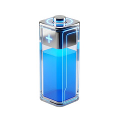 Futuristic battery energy icon isolated on white background