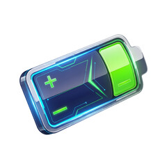 Futuristic battery energy icon isolated on white background