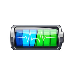 Futuristic battery energy icon isolated on white background