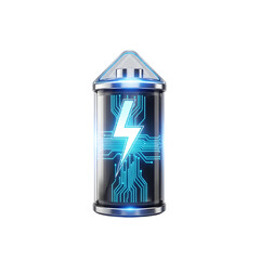 Futuristic battery energy icon isolated on white background
