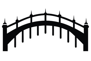 frozen bridge simple line art silhouette vector icon