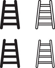 Ladder icon set, climbing ladder icon, step height symbol, ladder icon vector, industrial minimal design, ladder icon for construction maintenance and work use
