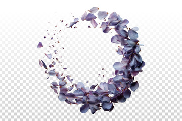 Vector petal ring frame isolated on transparent background.