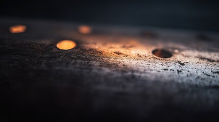 GlowingHolesInMetalSurface