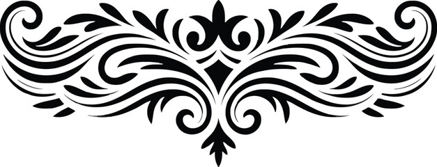 Elegant black ornamental flourish with swirling decorative elements