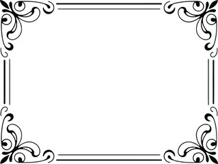Elegant ornate decorative border frame with swirls and flourishes