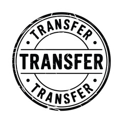 Circular stamp with the word transfer repeated