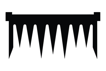 icicle fence simple line art silhouette vector icon