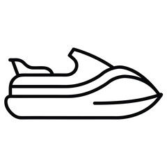 jet ski minimal simple line art silhouette vector icon