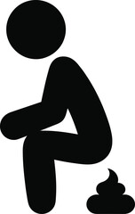 Humorous Pooping Silhouette Icon