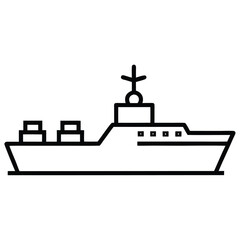 naval fleet simple line art silhouette vector icon
