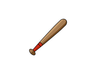 Cartoon baseball bat vector illustration on white background