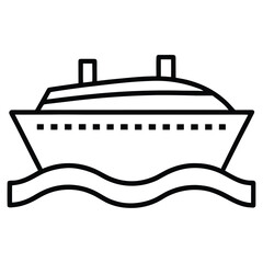 Obraz premium ocean liner simple line art silhouette vector icon