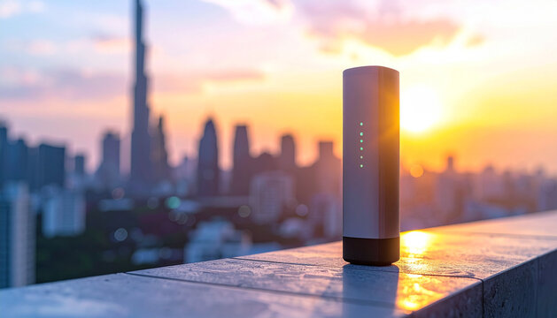 High-Quality Modern Wireless Hotspot in Urban Heat Island Concept Premium Tech Network Content for Young Professionals Marketing Campaigns
