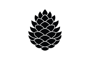 pinecone simple line art silhouette vector icon