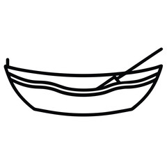 rowboat simple line art silhouette vector icon
