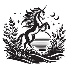 unicorn silhouette vector set © T-Shirt AF