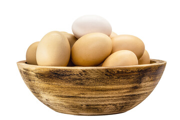 Brazilian free-range egg on isolated white background, natural free-range eggs from Minas Gerais