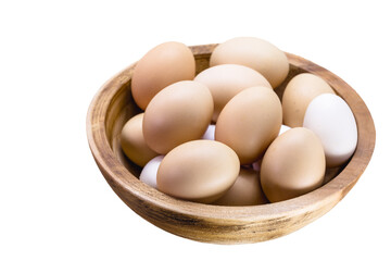 Brazilian free-range egg on isolated white background, natural free-range eggs from Minas Gerais