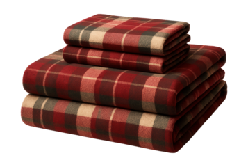Plaid flannel sheets, perfect for cozy warmth on winter nights in a cabin.