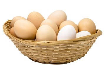 Brazilian free-range egg on isolated white background, natural free-range eggs from Minas Gerais