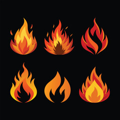 set of fire icons