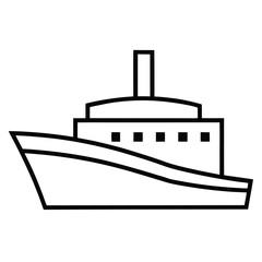 Obraz premium ship dock minimal simple line art silhouette vector icon