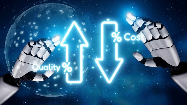 Business concept showing cost reduction and quality increase using Lean, Six Sigma, and Total Quality Management (TQM) to enhance efficiency, value, and customer satisfaction. Muxer