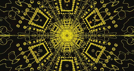 Bright yellow abstract pattern on a dark background