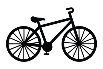 snow covered bicycle simple line art silhouette vector icon