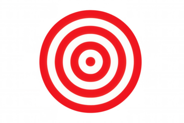 Bullseye target showing precision and accuracy for business goals and achieving success on transparent background