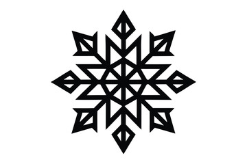 snow crystals pattern simple line art silhouette vector icon
