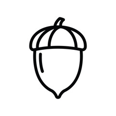 Simple outline drawing of a single acorn seed