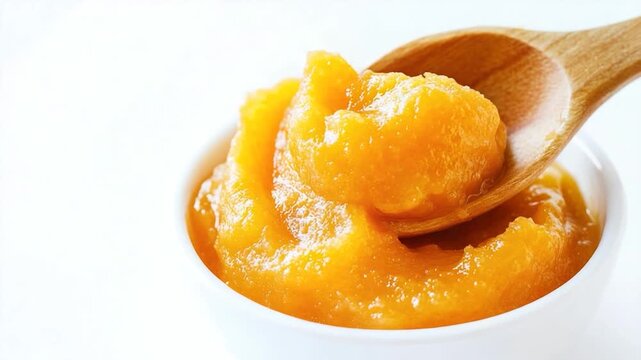 A bowl filled with oranges and a wooden spoon, great for cooking or photography props