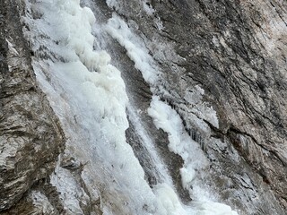 Alpine glacial waterfalls at the foot of the Rosenlaui glacier, Switzerland - Alpine Gletscherwasserfälle am Fusse des Rosenlauigletschers, Schweiz