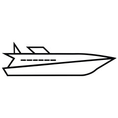 trimaran simple line art silhouette vector icon