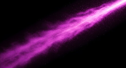 A diagonal stream of radiant violet light, emanating from the top right, against a stark black backdrop
