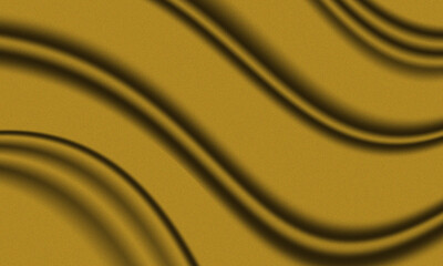 Elegant golden fabric background depicting fluid drapes and soft waves creating a luxurious texture