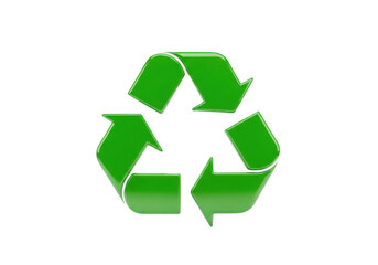 Obraz premium Green recycling symbol icon for environmental sustainability and eco-friendly practices promotes global conservation efforts isolated on transparent background