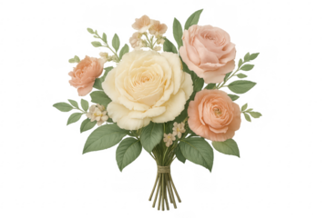 Vintage rose bouquet creating floral arrangement design element