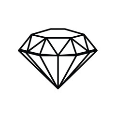 Simple geometric diamond shape outline icon for design
