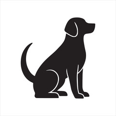  Black standing chihuahua dog silhouette icon flat vector illustration design