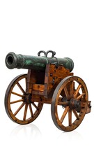 Antique cannon on wooden carriage