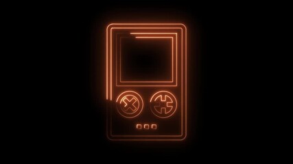Neon portable video game console icon retro gaming design animation element - Powered by Adobe