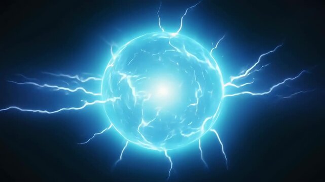 Abstrakter Energieball &ndash; Surreale Kugel mit Blitzen und leuchtender Poweranimation