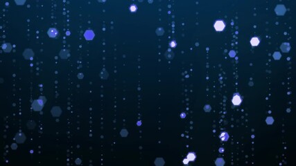 Blue glitter glowing particles falling in soft shimmering motion on dark background for New Year celebration, award ceremony, event party design. 4K loop animation. - Powered by Adobe