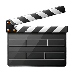 Fototapeta premium movie clapper board isolated on white background PNG , AI GENERATED 