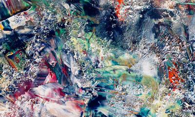 Abstract art background . Hand painting artwork on canvas .