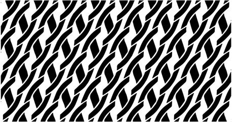 Abstract twisted line pattern with interwoven curves in black and white, creating a modern and fluid optical illusion.