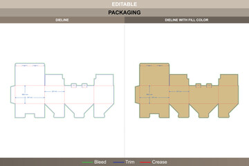 Tuck end boxes auto bottom snap lock dieline, vector packaging template with folding structure and die line for secure retail-ready product branding and shipping